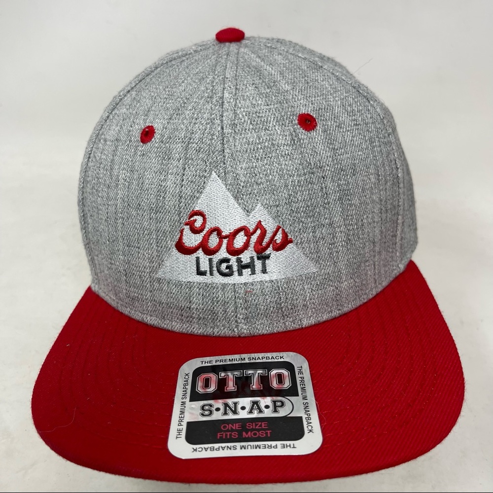 Coors light Mens snap back hat gray red one size